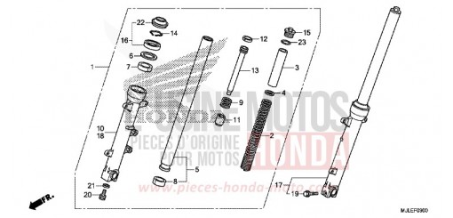 FOURCHETTE AVANT NC700SDE de 2014